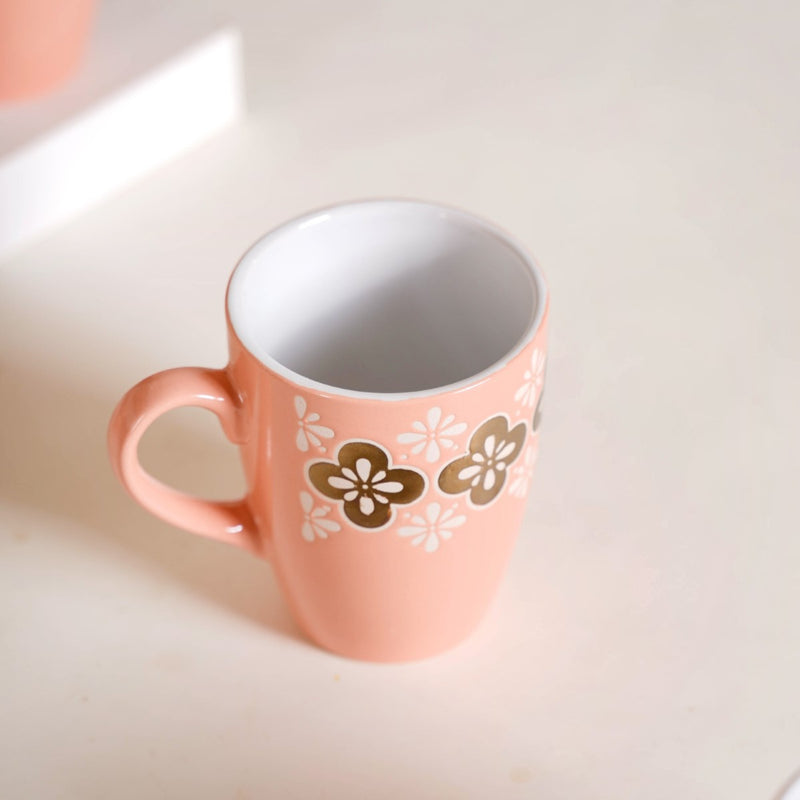 Peach Perfect Coffee Mug Set Of 6 350ml - Coffee mugs, coffee mug set, ceramic coffee mugs, printed coffee mugs