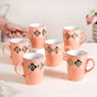 Peach Perfect Coffee Mug Set Of 6 350ml - Coffee mugs, coffee mug set, ceramic coffee mugs, printed coffee mugs