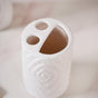 Tree Ring Design Bathroom Accessories Set Of 3 White