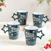 Merry Christmas Set Of 4 Cups With Star Handle Green 300ml