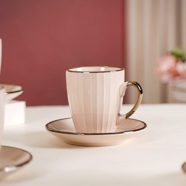 Nori Cup And Saucer Set Of 6 Linen White 250ml