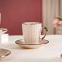 Nori Cup And Saucer Set Of 6 Linen White 250ml - Tea cup set, tea cups, coffee cups, cups and saucers, cup and saucer set, tea cup set of 6