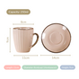 Nori Cup And Saucer Set Of 6 Linen White 250ml - Tea cup set, tea cups, coffee cups, cups and saucers, cup and saucer set, tea cup set of 6
