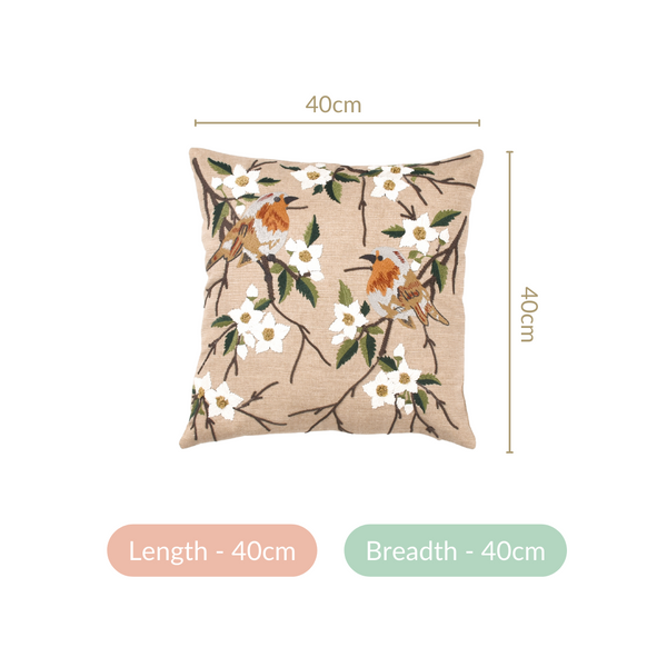 Sylvan Embroidered Cushion Case 16x16 Inch