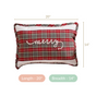Plaid Merry Christmas Calligraphy Cushion Cover 20x14 Inch