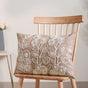 Floral Embroidered Throw Pillow Cover Beige 20x14 Inch
