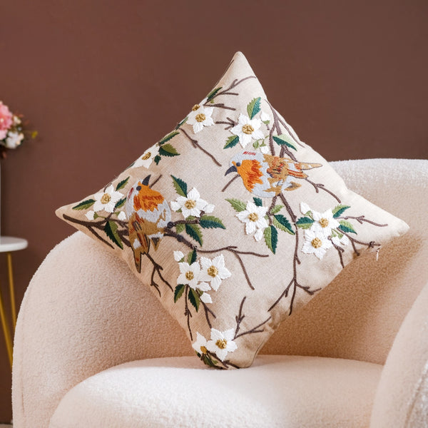 Sylvan Embroidered Cushion Case 16x16 Inch