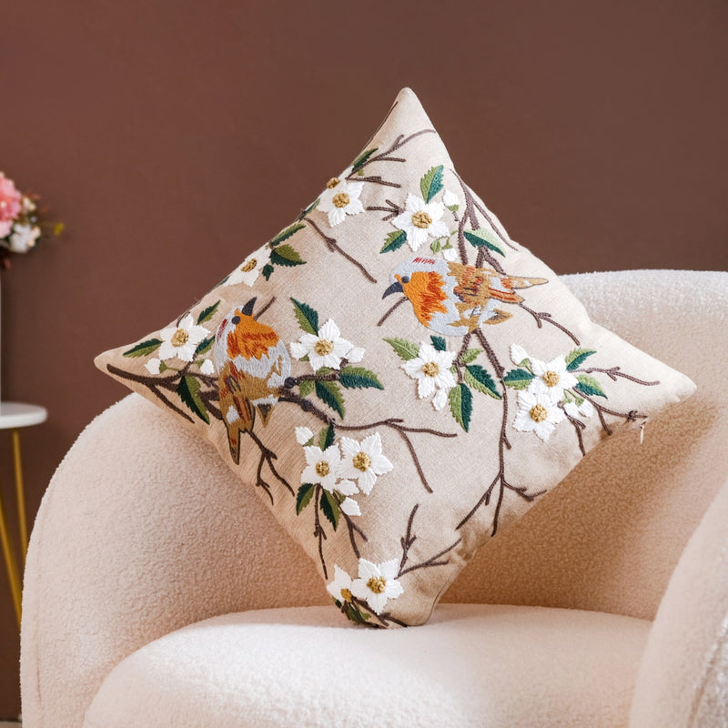 Sylvan Embroidered Cushion Case 16x16 Inch