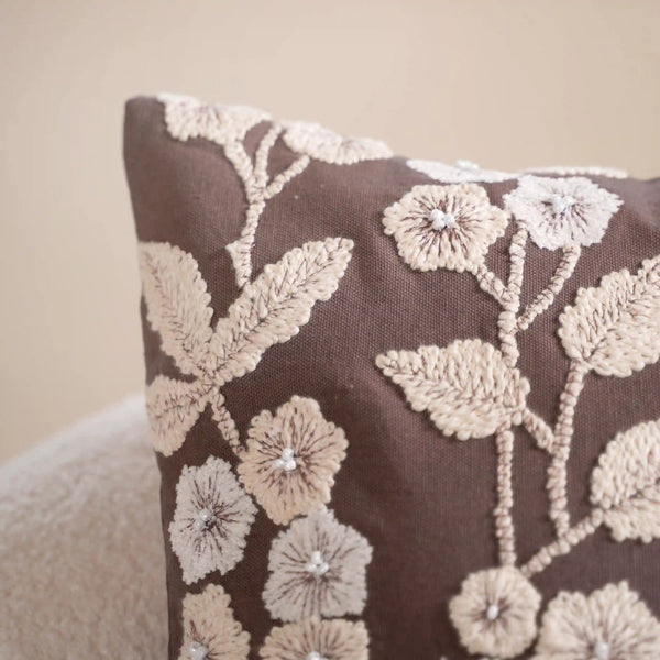Set Of 4 Colourful Floral Embroidered Cushion Cover 16x16 Inch