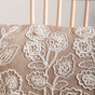 Floral Embroidered Throw Pillow Cover Beige 20x14 Inch