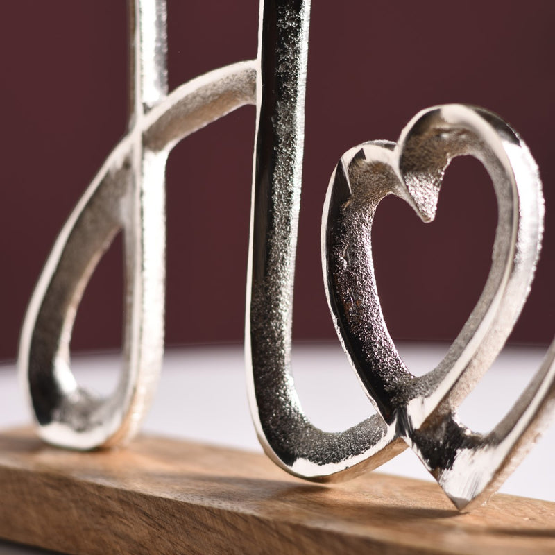 Home Lettering Showpiece For Living Room Decor - silver home showpiece, living room decor accent, modern decorative piece, stylish home accessories