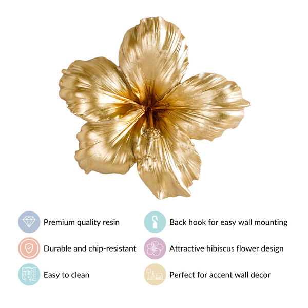 Hibiscus Wall Decor Gold