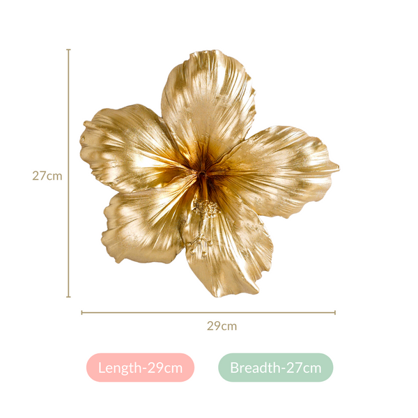 Hibiscus Wall Decor Gold
