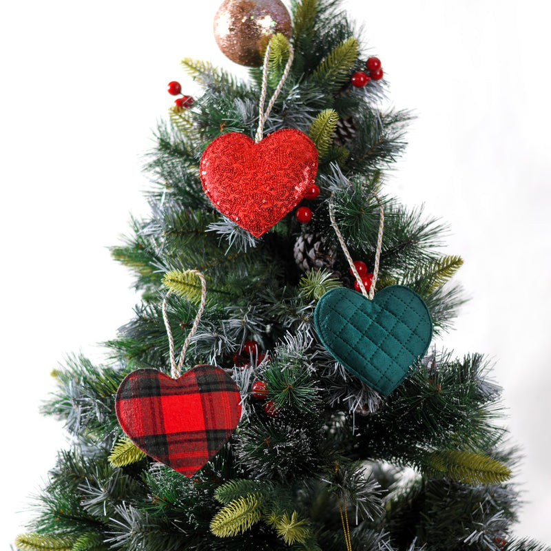 Hearts Wall Hanging Ornaments Set of 3- decorative heart wall hangings, wall art, heart-themed decor, charming wall accents