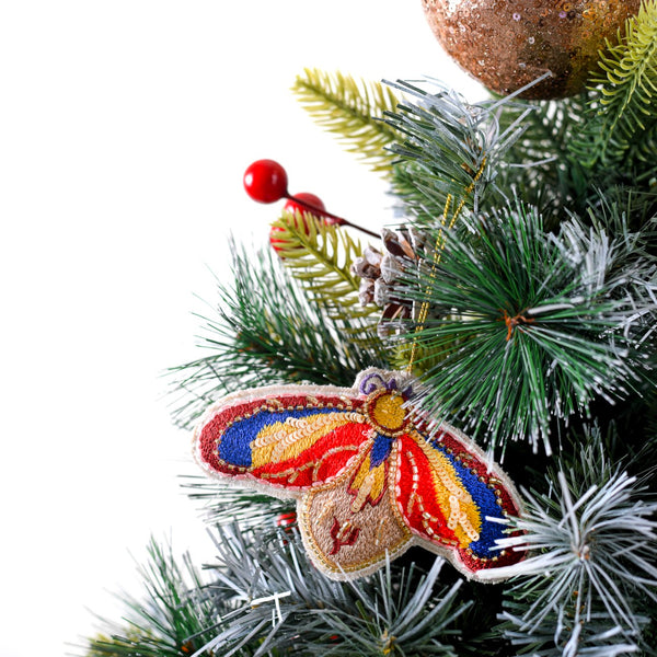 Christmas Hanging Ornament Set of 3 Multicolour