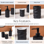 Black Wave Textured Bath Accessory Set Of 3
