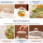 Borosilicate Stovetop Glass Cooking Pot With Lid 1500ml