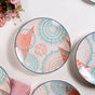 Pastel Dinner Plates Set Of 4 10Inch - Dinner plates, ceramic dinner plates, dinner plate set, round plates, floral plates