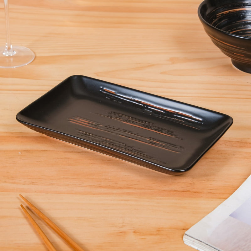 Black Exotic 22-Piece Ceramic Dinner Set For 6