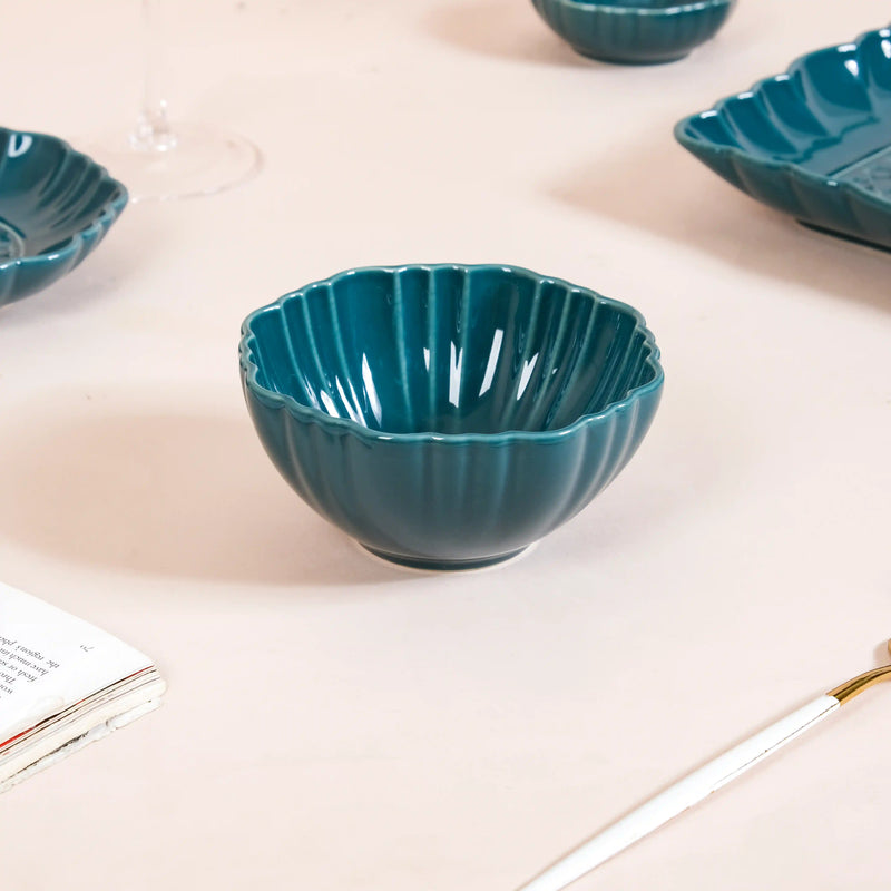 Luxe Moroccan 28-Piece Ceramic Dinnerware For 6 Dark Green