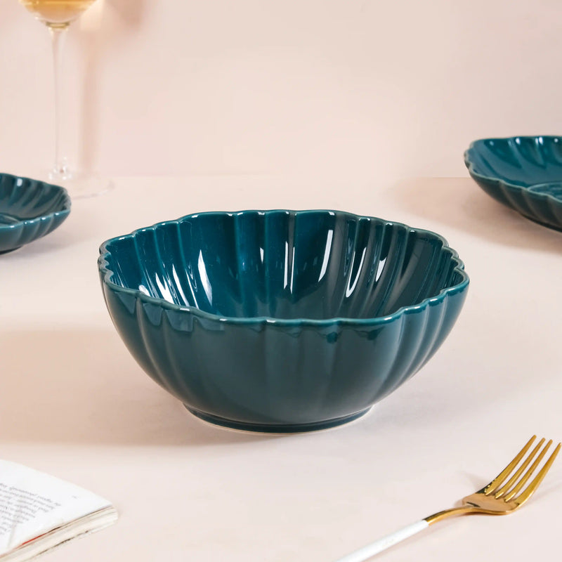 Luxe Moroccan 28-Piece Ceramic Dinnerware For 6 Dark Green