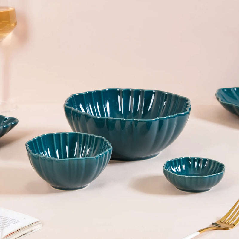 Luxe Moroccan 28-Piece Ceramic Dinnerware For 6 Dark Green