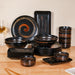 Black Exotic 22-Piece Ceramic Dinner Set For 6