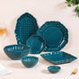 Luxe Moroccan 28-Piece Ceramic Dinnerware For 6 Dark Green