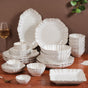 White Moroccan Art 28-Piece Dinner Set For 6