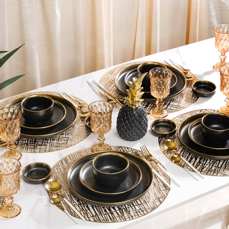 VERA Black 27 Piece Dinner Set For 6