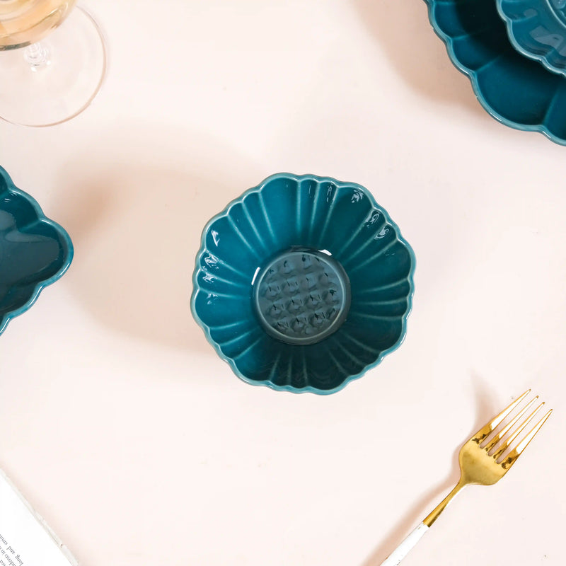 Luxe Moroccan 28-Piece Ceramic Dinnerware For 6 Dark Green