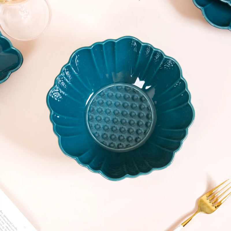 Luxe Moroccan 28-Piece Ceramic Dinnerware For 6 Dark Green