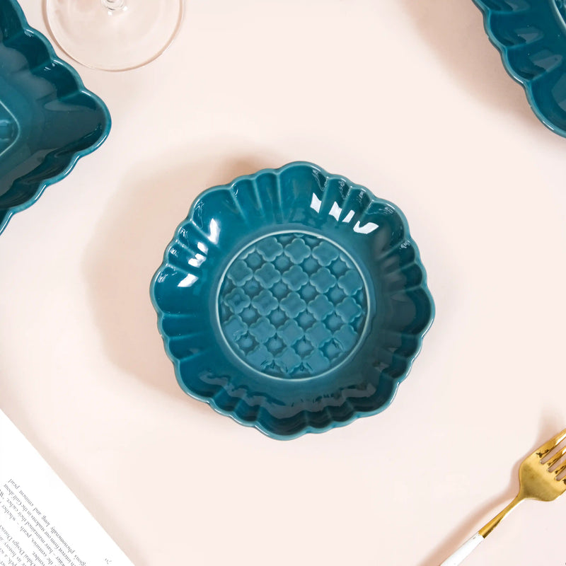 Luxe Moroccan 28-Piece Ceramic Dinnerware For 6 Dark Green