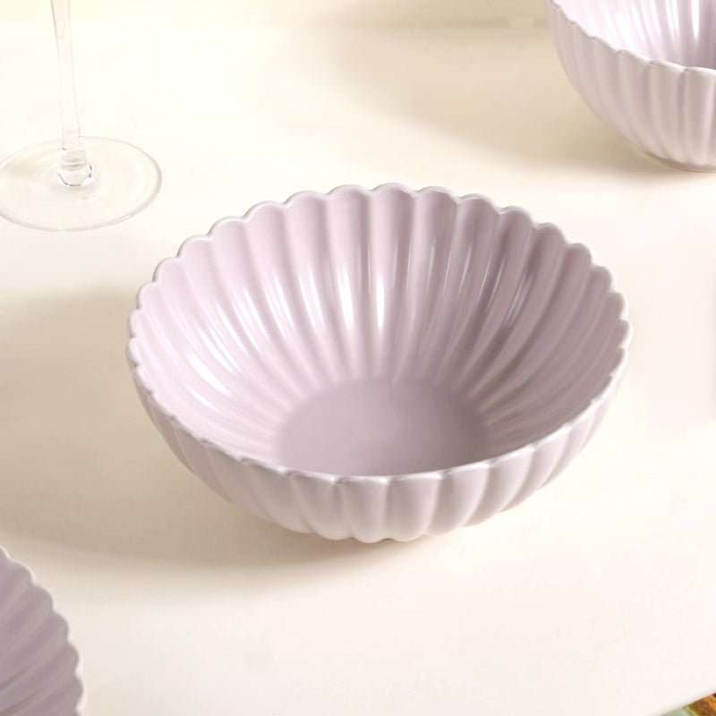 Lilac Scalloped 22 Piece Dinner Set For 6