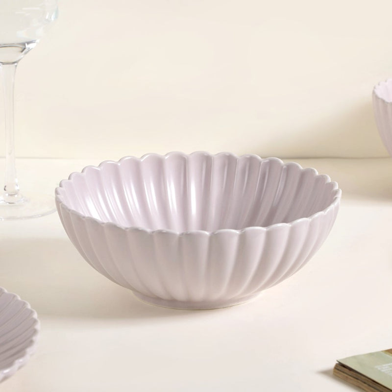 Lilac Scalloped 22 Piece Dinner Set For 6