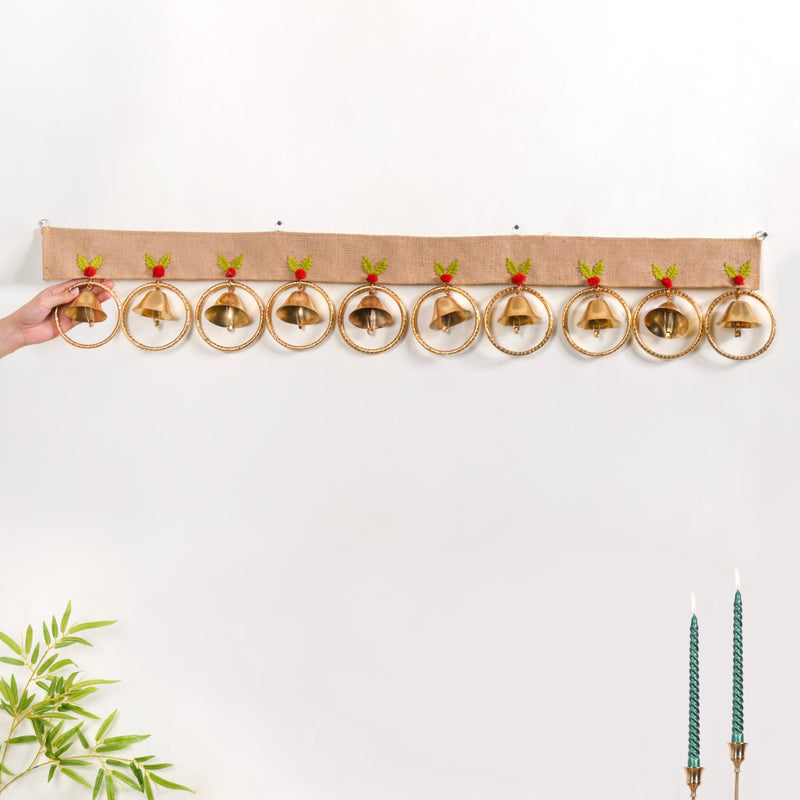 Festive Jingle Bells Door Hanging- Festive Jingle Bells Door Hanging, Decorative Jingle Bells, Jingle Bells Ornament, Festive Door Hanging