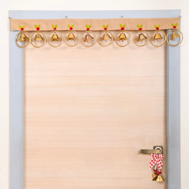 Festive Jingle Bells Door Hanging- Festive Jingle Bells Door Hanging, Decorative Jingle Bells, Jingle Bells Ornament, Festive Door Hanging