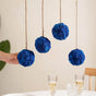 Blue Flower Ball Wall Hanging Set Of 4