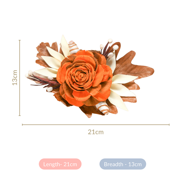 Autumn Orange Decorative Dried Flowers Set Of 6