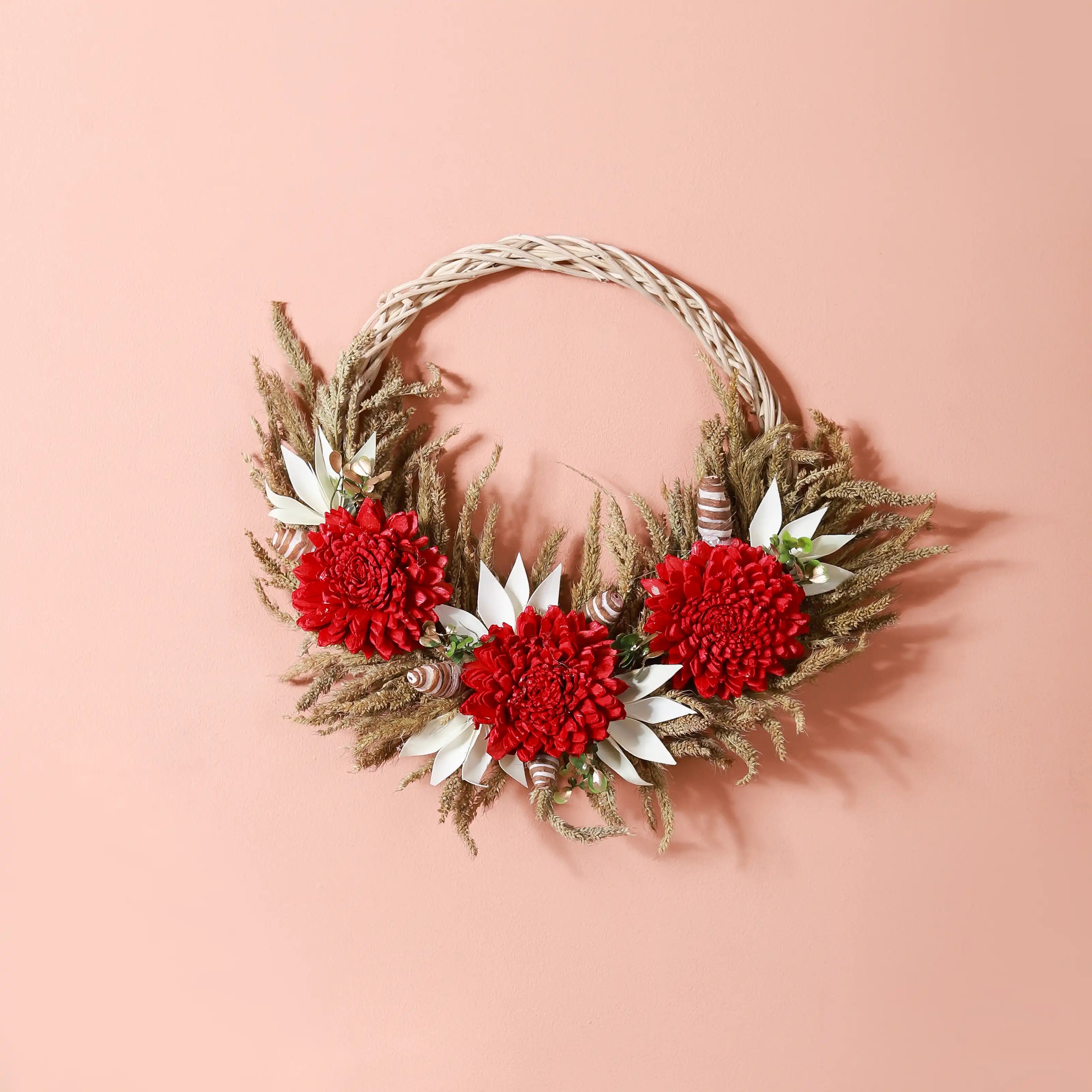 Festive Flower Wreath For Wall Decor