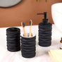 Black Wave Textured Bath Accessory Set Of 3