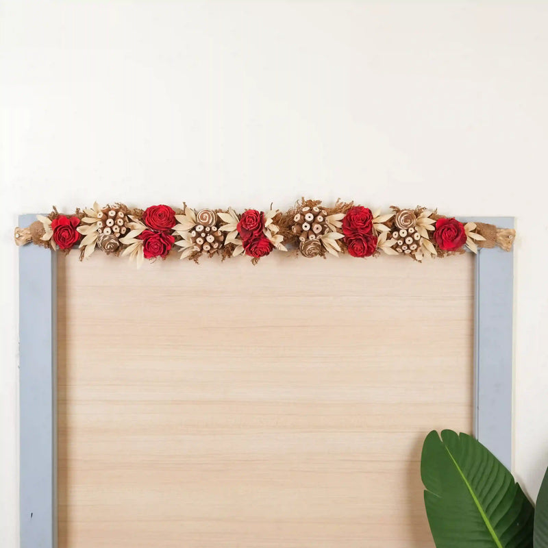 Artificial Flower Door Hanging Red