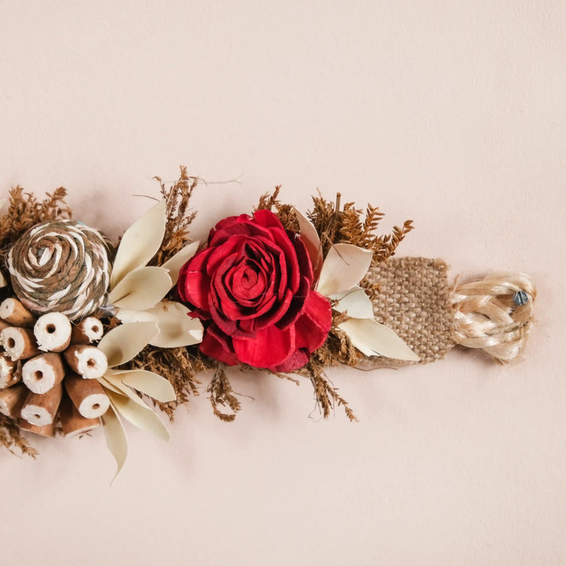 Artificial Flower Door Hanging Red