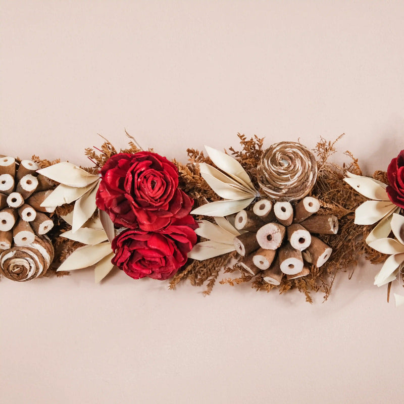 Artificial Flower Door Hanging Red