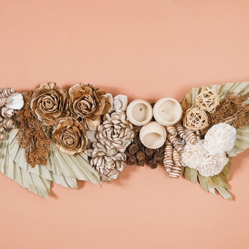 Hygge Sustainable Dried Flower Toran For Door - artificial hydrangea flowers, home decor accents, room decoration ideas, faux floral arrangements