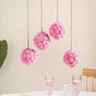 Sustainable Flower Wall Hanging Decor Set of 4 Pink