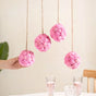Sustainable Flower Wall Hanging Decor Set of 4 Pink