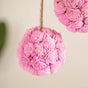 Sustainable Flower Wall Hanging Decor Set of 4 Pink