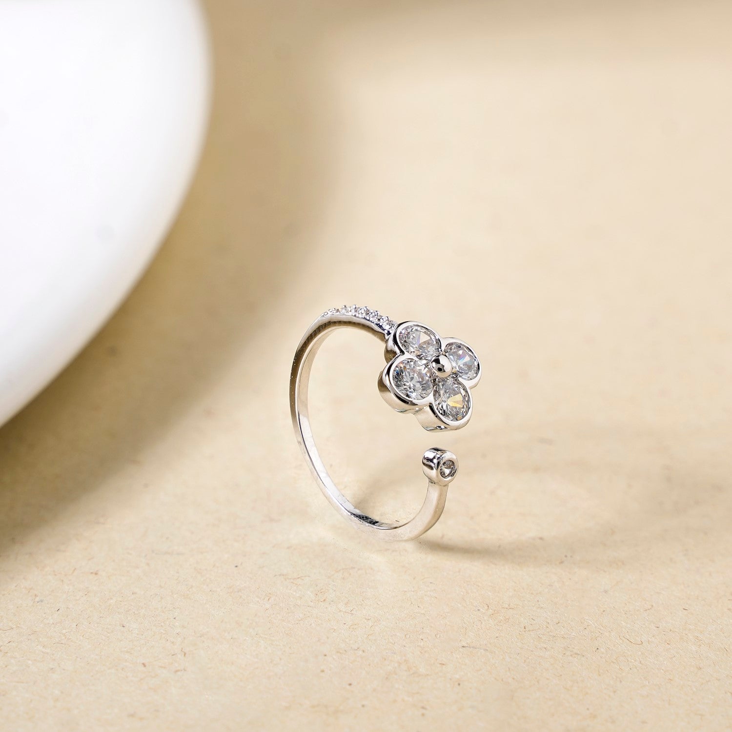 Ring Online Premium Lucky Four Leaf Clover Ring Nestasia