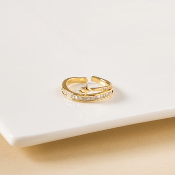 Galaxy Gleam Dual Band Gold Ring